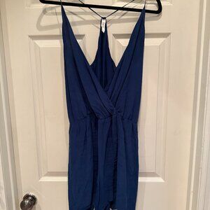 Rory Beca Jaco 100% Silk Drape Wrap Romper Size L
